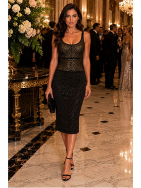 St John Evening Dress 4 Quiet Luxury Metallic Knit Old Money Glam Black Gold